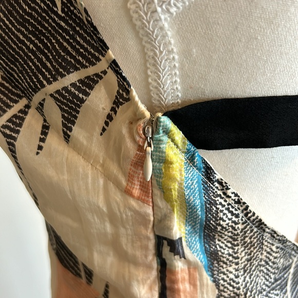 Aryn Kanthropologie Aztec High Low Silk Dress, Size Small - Picture 14 of 17
